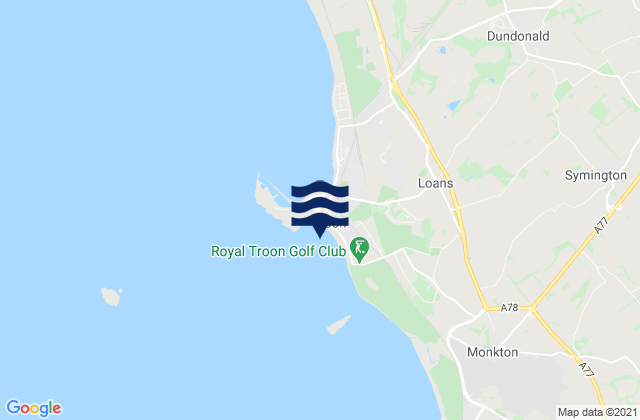 Mapa de mareas Troon Beach, United Kingdom