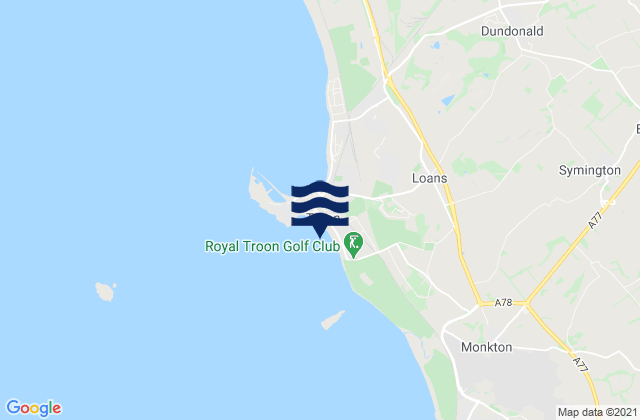 Mapa de mareas Troon South Sands Beach, United Kingdom