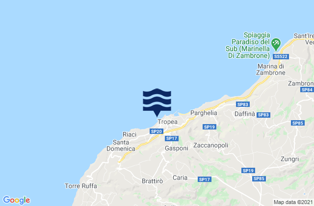 Mapa de mareas Tropea, Italy