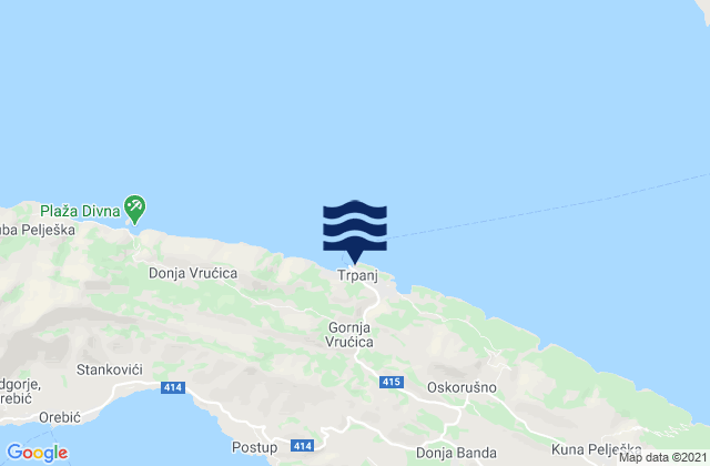 Mapa de mareas Trpanj, Croatia