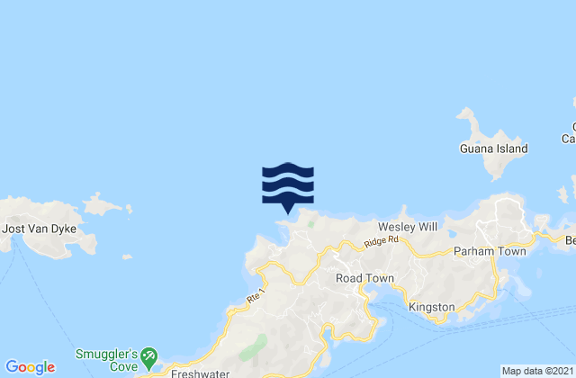 Mapa de mareas Trunk Bay - Shark Bay, U.S. Virgin Islands