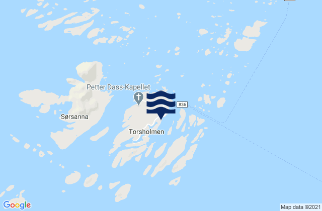 Mapa de mareas Træna, Norway