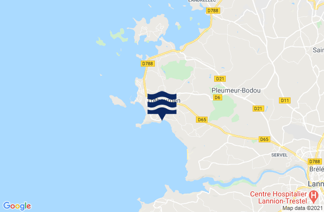 Mapa de mareas Trébeurden, France