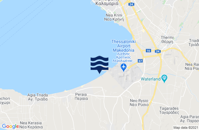 Mapa de mareas Trílofos, Greece