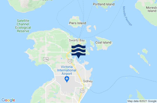 Mapa de mareas Tsehum Harbour, Canada
