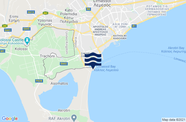 Mapa de mareas Tserkézoi, Cyprus