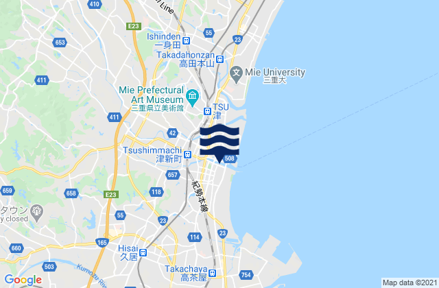 Mapa de mareas Tsu-shi, Japan