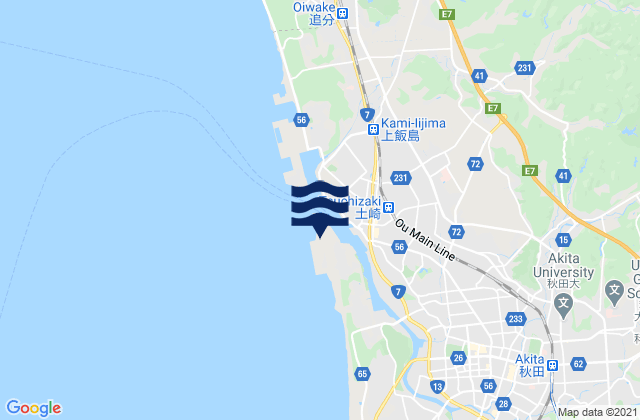 Mapa de mareas Tsuchizaki, Japan