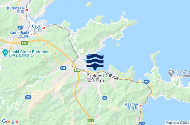 Mapa de mareas Tsukumi-shi, Japan