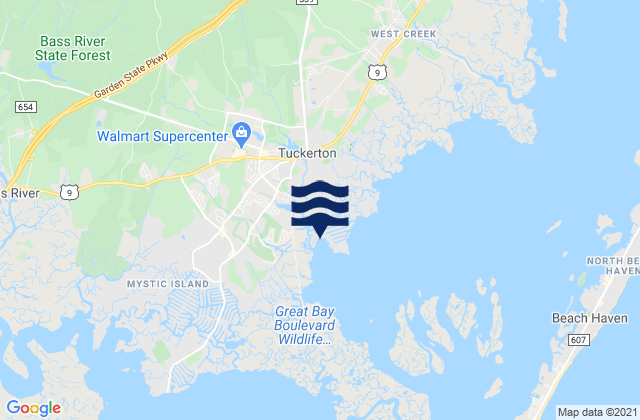 Mapa de mareas Tuckerton, United States