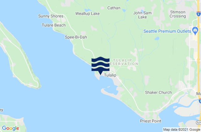 Mapa de mareas Tulalip, United States