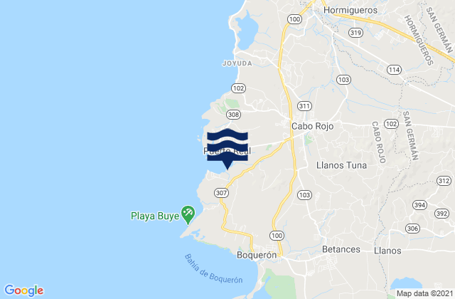 Mapa de mareas Tuna Barrio, Puerto Rico