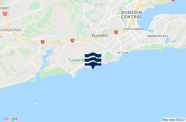 Mapa de mareas Tunnel Beach, New Zealand