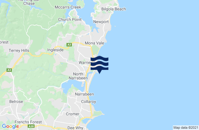 Mapa de mareas Turimetta Beach, Australia