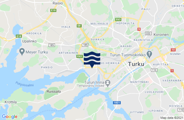 Mapa de mareas Turku, Finland