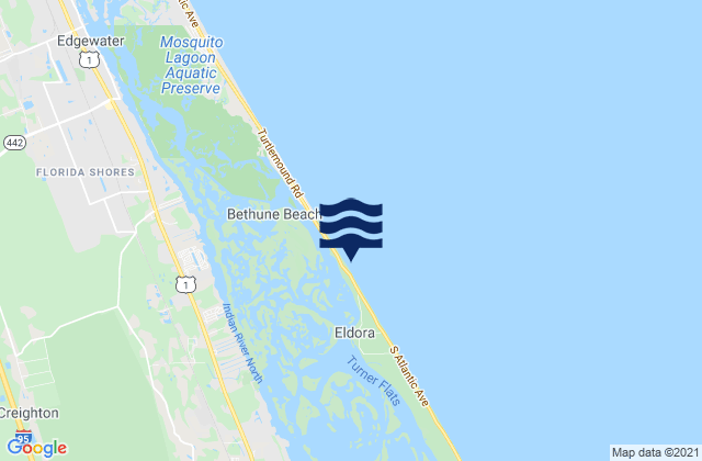 Mapa de mareas Turtle Mound Mosquito Lagoon, United States