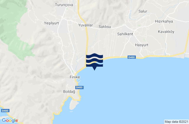 Mapa de mareas Turunçova, Turkey