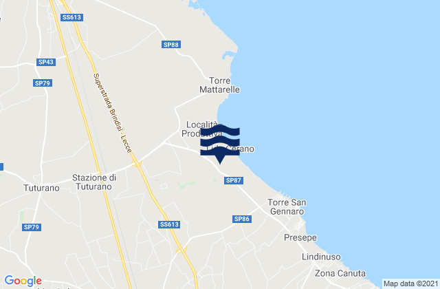 Mapa de mareas Tuturano, Italy