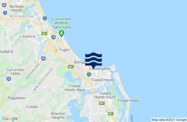Mapa de mareas Tweed Heads West, Australia