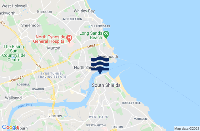 Mapa de mareas Tyne River Entrance, United Kingdom