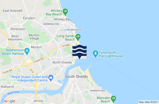 Mapa de mareas Tynemouth - Longsands, United Kingdom