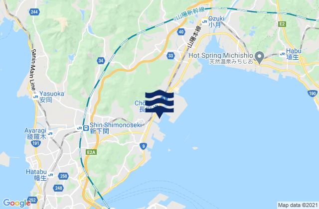 Mapa de mareas Tyohu, Japan