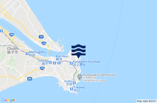 Mapa de mareas Tyosi-Gyoko, Japan