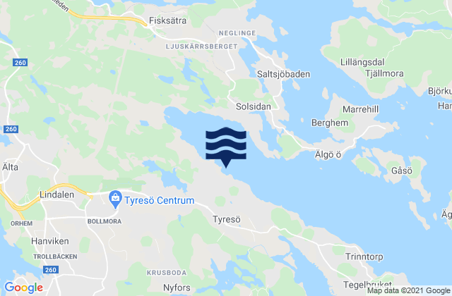 Mapa de mareas Tyresö Kommun, Sweden
