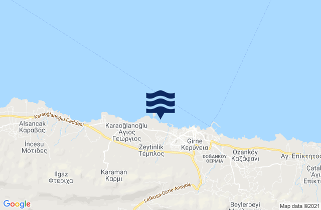 Mapa de mareas Témplos, Cyprus