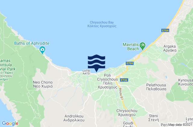 Mapa de mareas Téra, Cyprus
