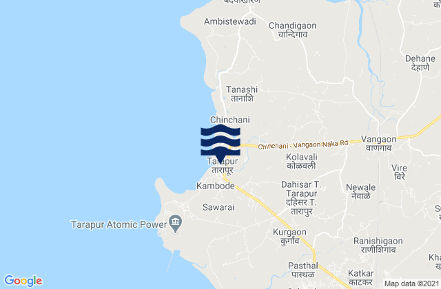 Mapa de mareas Tārāpur, India