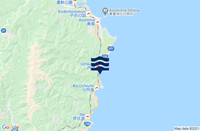 Mapa de mareas Uchiumi, Japan