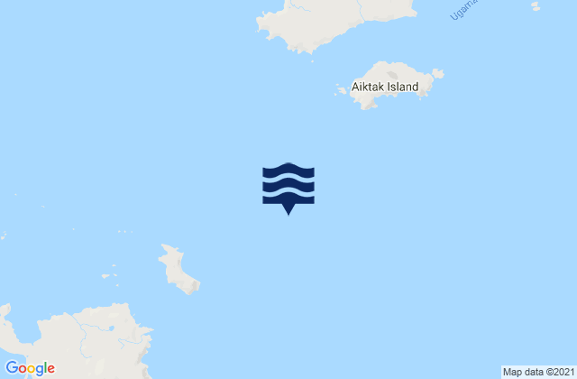 Mapa de mareas Ugamak Strait off Kaligagan Island, United States