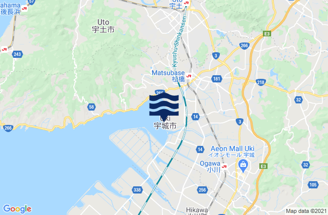 Mapa de mareas Uki Shi, Japan