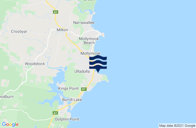 Mapa de mareas Ulladulla, Australia