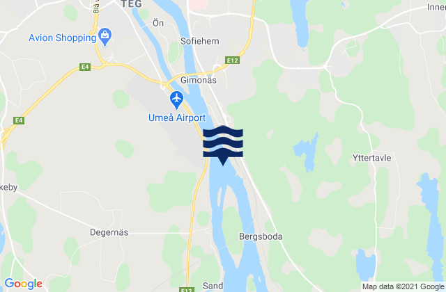 Mapa de mareas Umeå, Sweden