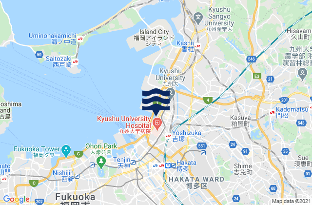 Mapa de mareas Umi, Japan
