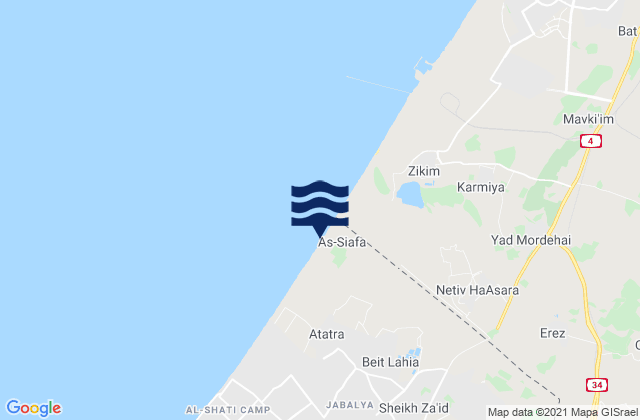 Mapa de mareas Umm an Naşr, Palestinian Territory