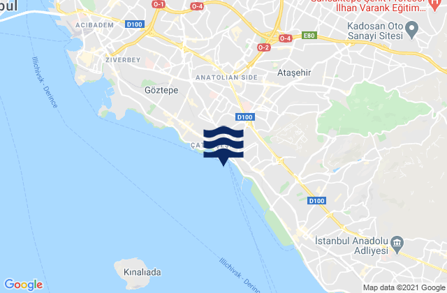 Mapa de mareas Umraniye, Turkey