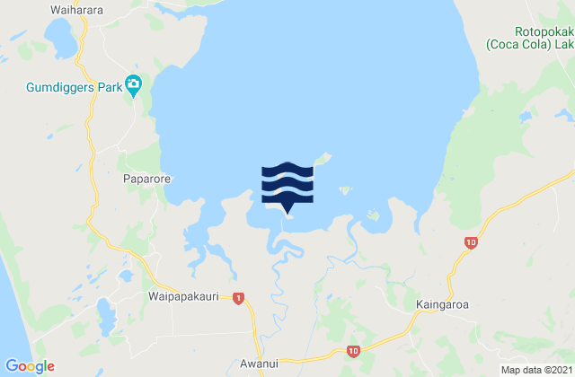Mapa de mareas Unahi, New Zealand