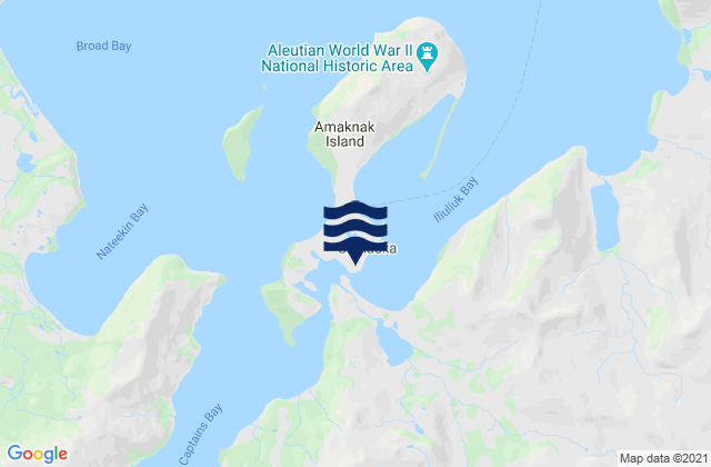 Mapa de mareas Unalaska, United States