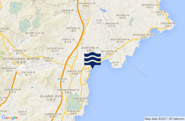 Mapa de mareas Ungsang, South Korea
