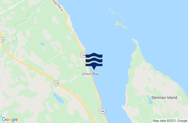 Mapa de mareas Union Bay, Canada