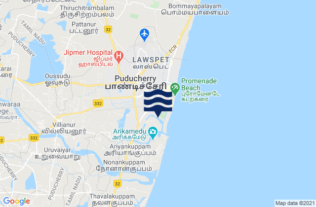 Mapa de mareas Union Territory of Puducherry, India