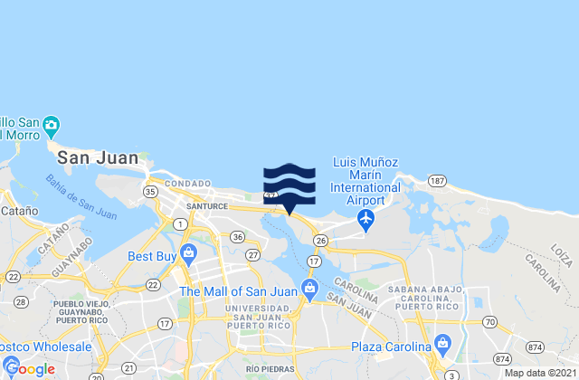 Mapa de mareas Universidad Barrio, Puerto Rico