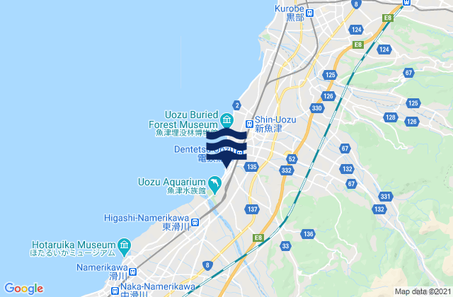 Mapa de mareas Uozu Shi, Japan