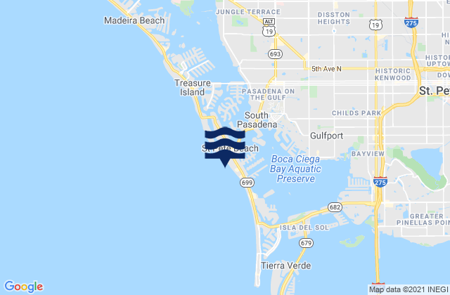 Mapa de mareas Upham Beach, United States