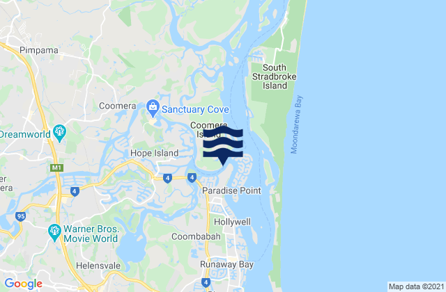 Mapa de mareas Upper Coomera, Australia