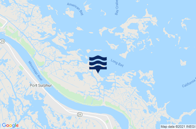 Mapa de mareas Upper Grand Bayou, United States