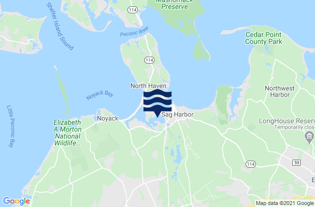 Mapa de mareas Upper Sag Harbor Cove, United States